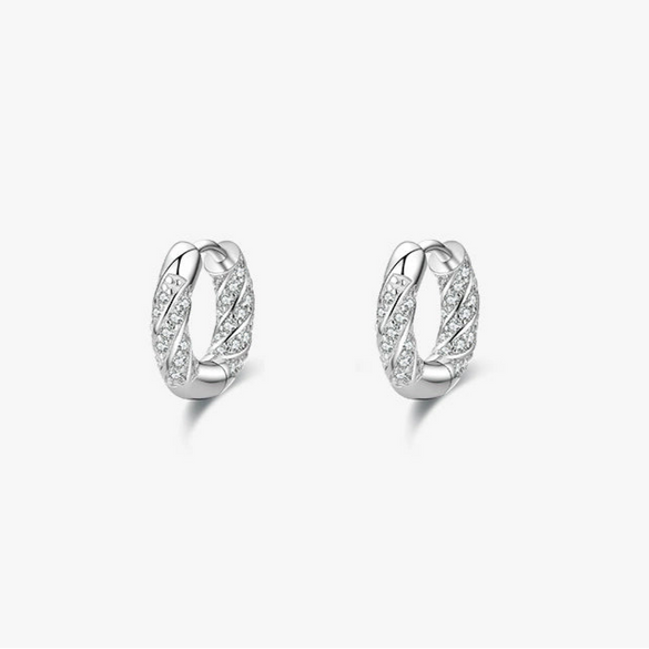 Wholesale 925 Sterling Silver Geometric Artificial Diamond Earrings For Women With Micro Inlay Elegant And High Grade