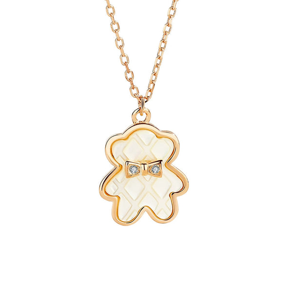 Wholesale Sterling Silver 925 Geometric Bear Shell Pendant Necklace For Women
