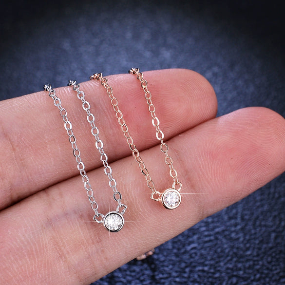 Wholesale 925 Sterling Silver Geometric Bubble Pendant Necklace With Moissanite For Women's Fashion