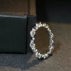 Wholesale 925 Sterling Silver Geometric Bubble Round Ring With Electroplating