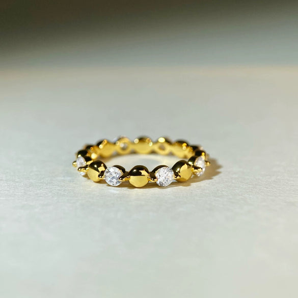 Wholesale 925 Sterling Silver Geometric Bubble Round Ring With Electroplating