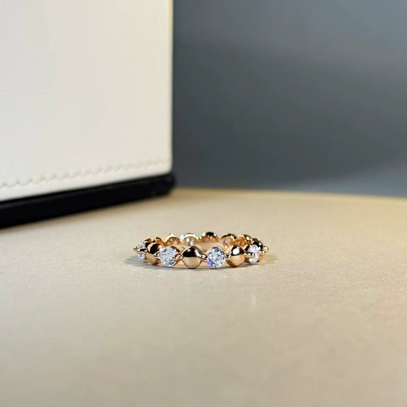Wholesale 925 Sterling Silver Geometric Bubble Round Ring With Electroplating