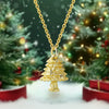 Wholesale 925 Sterling Silver Geometric Christmas Tree Niche Style Necklace With Electroplating For Women