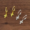 Wholesale 925 Sterling Silver Geometric Cross Earring With Gold Electroplating Unisex Fashion Simple Trendy Jewelry