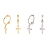 Wholesale 925 Sterling Silver Geometric Cross Earring With Gold Electroplating Unisex Fashion Simple Trendy Jewelry
