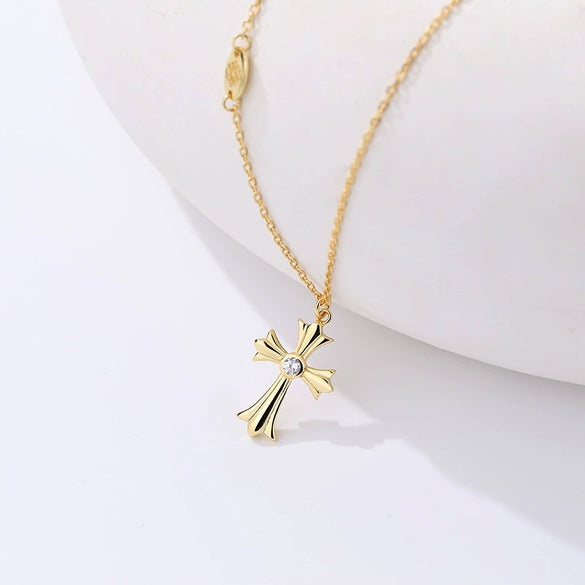 Wholesale 925 Sterling Silver Geometric Cross Necklace For Women