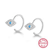 Wholesale 925 Sterling Silver Geometric Devil's Eye Earrings Set With Zircon Electroplated For Women