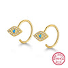 Wholesale 925 Sterling Silver Geometric Devil's Eye Earrings Set With Zircon Electroplated For Women