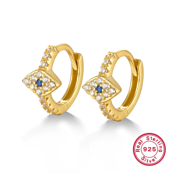 Wholesale 925 Sterling Silver Geometric Devil's Eye Earrings Set With Zircon Electroplated For Women