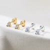 Wholesale 925 Sterling Silver Geometric Diamond Earrings For Women