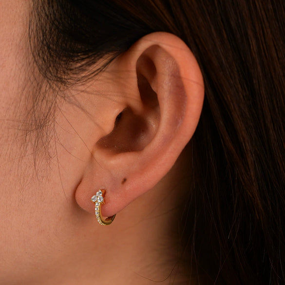 Wholesale 925 Sterling Silver Geometric Diamond Earrings For Women