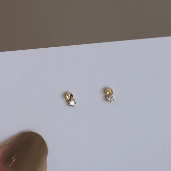 Wholesale 925 Sterling Silver Geometric Diamond Earrings