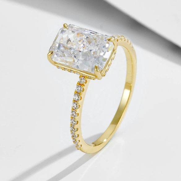 Wholesale 925 Sterling Silver Geometric Diamondencrusted Zircon Set Ring For Women
