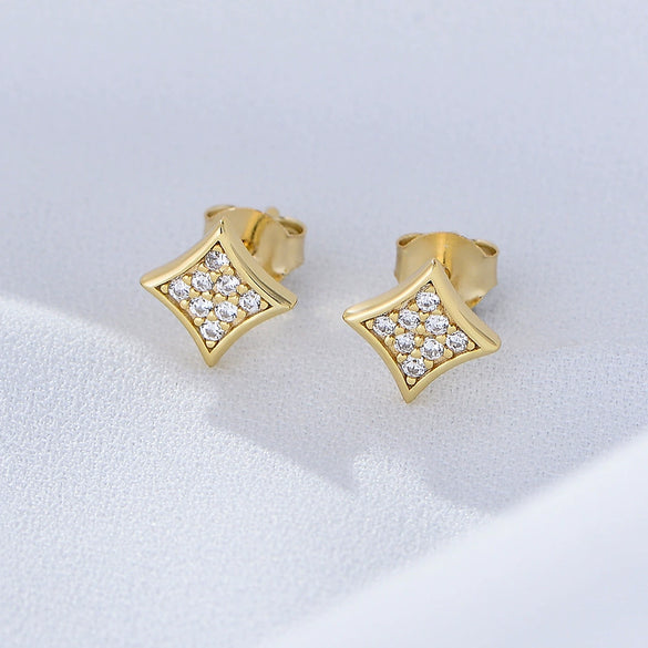Wholesale Sterling Silver Geometric Earrings For Women Set With Precious Stones
