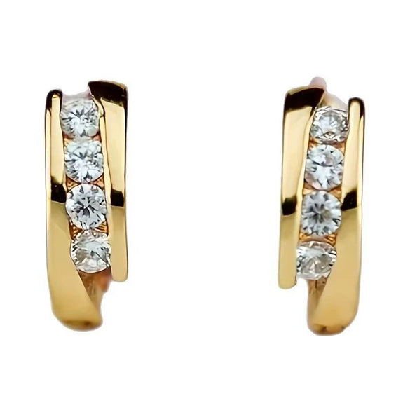 Wholesale 925 Sterling Silver Geometric Earrings Set With Diamonds 18K Gold Plated