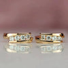 Wholesale 925 Sterling Silver Geometric Earrings Set With Diamonds 18K Gold Plated