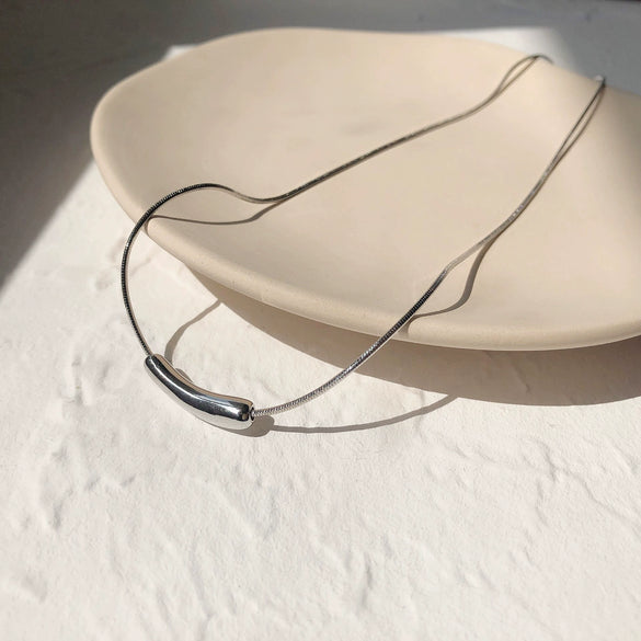 Wholesale 925 Sterling Silver Geometric Electroplated Ochain Necklace For Women