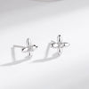 Wholesale 925 Sterling Silver Geometric Flower Four Leaf Clover Earrings Electroplated For Women