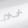 Wholesale 925 Sterling Silver Geometric Flower Four Leaf Clover Earrings Electroplated For Women