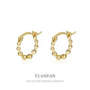Wholesale 925 Sterling Silver Geometric French Vintage Beaded Women's Earrings With Electroplating