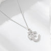 Wholesale 925 Sterling Silver Geometric Hollow Aum Symbol Pendant Necklace For Women