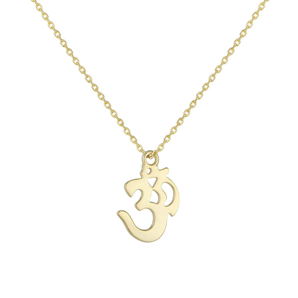 Wholesale 925 Sterling Silver Geometric Hollow Aum Symbol Pendant Necklace For Women