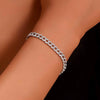 Wholesale 925 Sterling Silver Geometric Hollow Chain Bracelet With Diamond Design Hip Hop Punk Retro Style Unisex