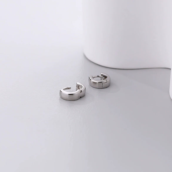 Wholesale 925 Sterling Silver Geometric Hoop Earrings For Women Electroplated Cold Style