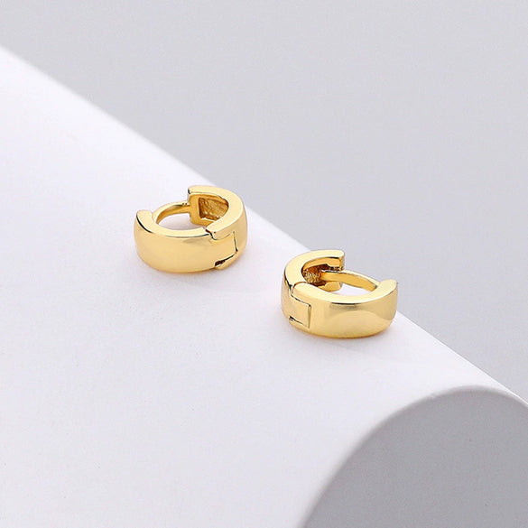 Wholesale 925 Sterling Silver Geometric Hoop Earrings For Women Electroplated Cold Style
