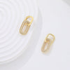 Wholesale 925 Sterling Silver Geometric Inlaid Zircon Oval Earrings For Women