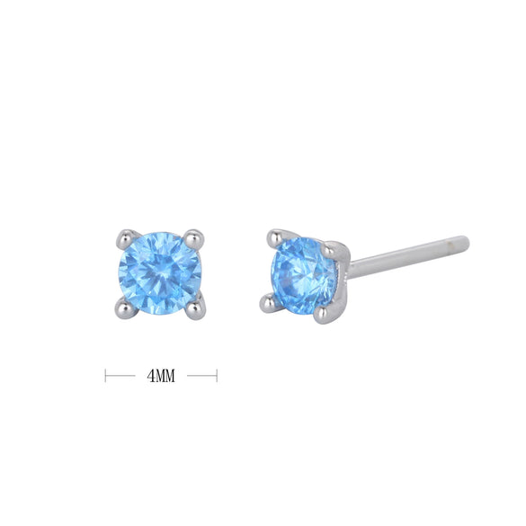 Wholesale 925 Sterling Silver Geometric Inlaid Zircon Simple Women's Earrings