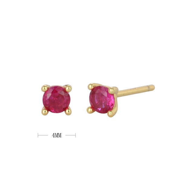 Wholesale 925 Sterling Silver Geometric Inlaid Zircon Simple Women's Earrings