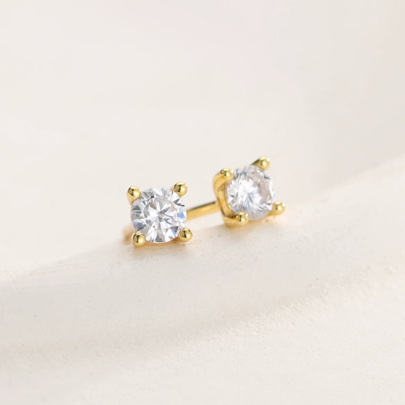 Wholesale 925 Sterling Silver Geometric Inlaid Zircon Simple Women's Earrings