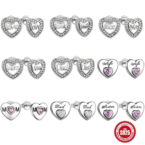 Wholesale 925 Sterling Silver Geometric Letter Stud Earrings For Women With Electroplating Retro Style