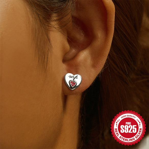 Wholesale 925 Sterling Silver Geometric Letter Stud Earrings For Women With Electroplating Retro Style