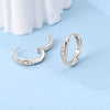 Wholesale 925 Sterling Silver Geometric Linear Snake Bone Pattern Hoop Earrings For Women