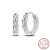 Wholesale 925 Sterling Silver Geometric Linear Snake Bone Pattern Hoop Earrings For Women