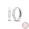 Wholesale 925 Sterling Silver Geometric Linear Snake Bone Pattern Hoop Earrings For Women