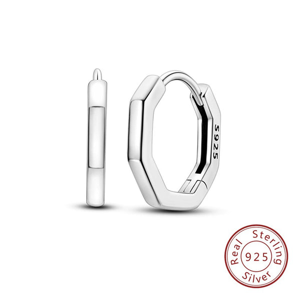 Wholesale 925 Sterling Silver Geometric Linear Snake Bone Pattern Hoop Earrings For Women