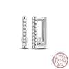 Wholesale 925 Sterling Silver Geometric Linear Snake Bone Pattern Hoop Earrings For Women