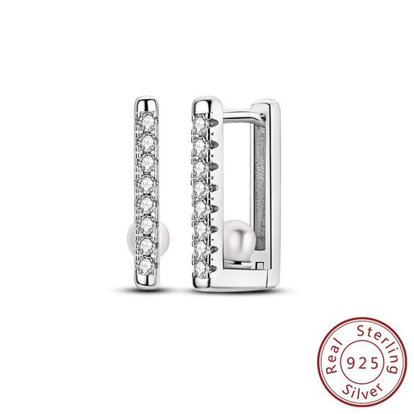 Wholesale 925 Sterling Silver Geometric Linear Snake Bone Pattern Hoop Earrings For Women