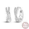 Wholesale 925 Sterling Silver Geometric Linear Snake Bone Pattern Hoop Earrings For Women
