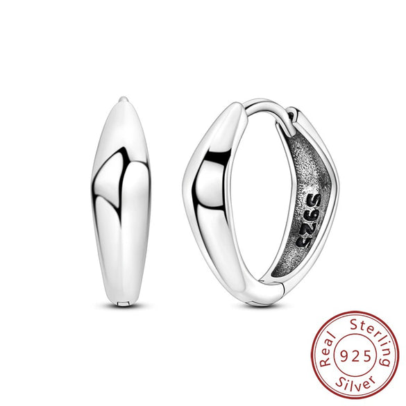 Wholesale 925 Sterling Silver Geometric Linear Snake Bone Pattern Hoop Earrings For Women
