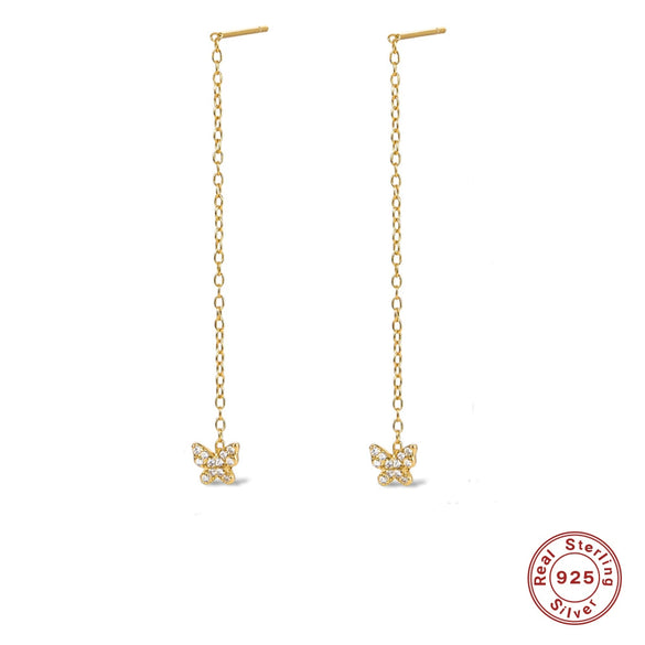 Wholesale 925 Sterling Silver Geometric Long Tassel Ear Wire Jewelry Simple And Versatile