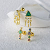 Wholesale Sterling Silver Geometric Long Zircon Spiral Cartilage Piercing Small Gold Ball Ear Studs With Flower Pattern And Electroplating Treatment For Women