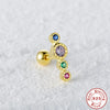 Wholesale Sterling Silver Geometric Long Zircon Spiral Cartilage Piercing Small Gold Ball Ear Studs With Flower Pattern And Electroplating Treatment For Women