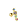 Wholesale Sterling Silver Geometric Long Zircon Spiral Cartilage Piercing Small Gold Ball Ear Studs With Flower Pattern And Electroplating Treatment For Women