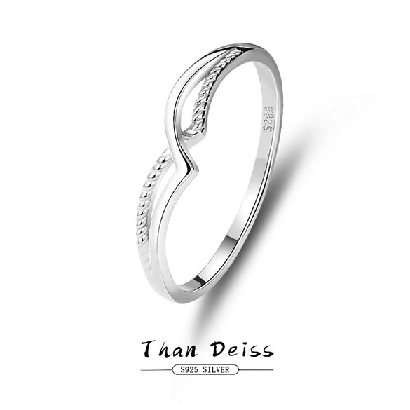 Wholesale 925 Sterling Silver Geometric Minimalist Fashion Women's Ring Electroplated