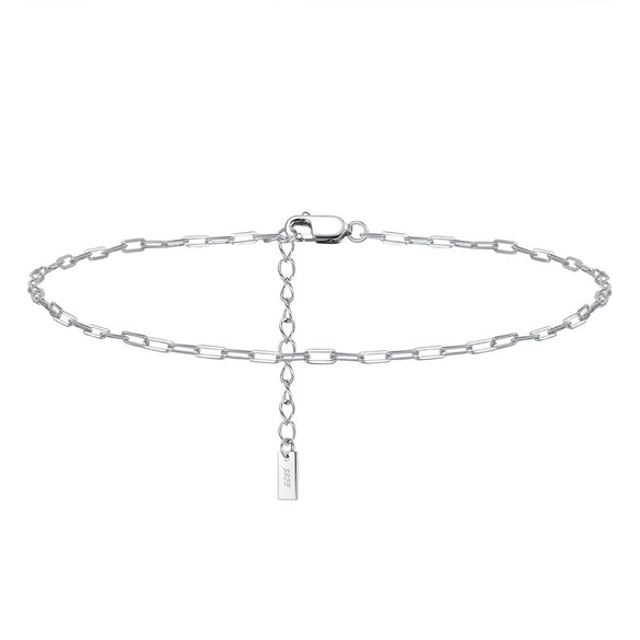 Wholesale 925 Sterling Silver Geometric Minimalist Paper Clip Chain Necklace Electroplated Unisex
