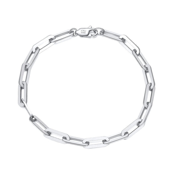 Wholesale 925 Sterling Silver Geometric Minimalist Paper Clip Chain Necklace Electroplated Unisex